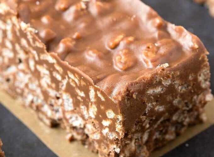 Keto Chocolate Crunch Candy Bars